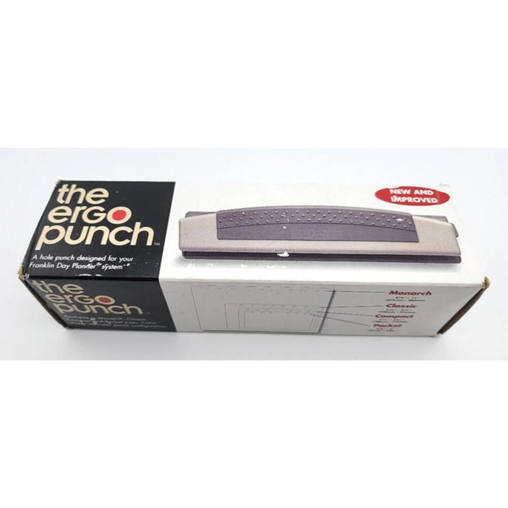 Ergo Punch Franklin Quest 6‑Hole Ring Binder Punch Pocket – Planner Accessory
